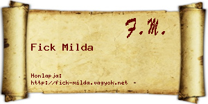 Fick Milda névjegykártya